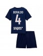 Paris Saint-Germain Lucas Beraldo #4 Replika Hemmakläder Barn 2025-26 Kortärmad (+ byxor)
